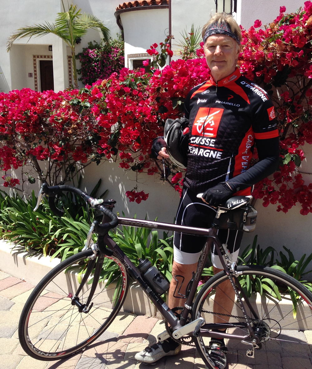 Bruce with his bike in Santa Barbara