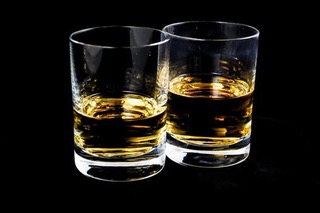 Two Shot Glasses with Booze